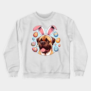 Mastiff's Easter Celebration with Bunny Ears Delight Crewneck Sweatshirt